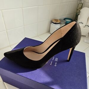 Stuart Weitzman Elegant Black Suede Heels, s39